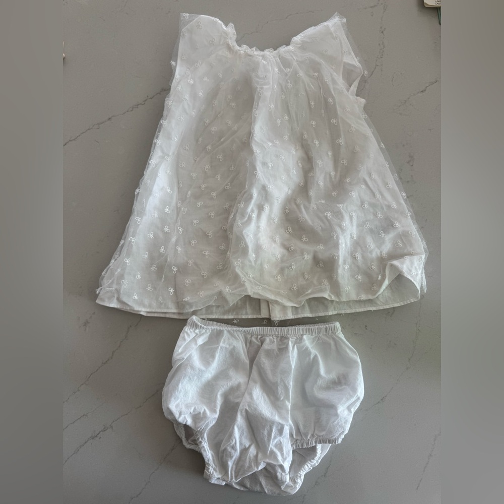 Bonpoint Elegant White Dress and Bloomers